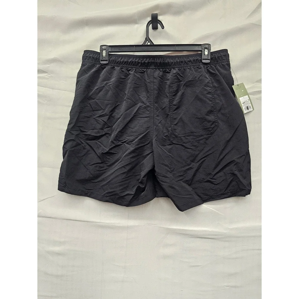 Goodfellow & Co Mens 7 Inch Swim Shorts Black Nylon Blend Casual Size Large